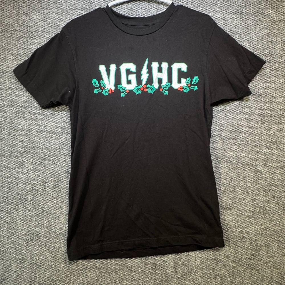 Violent Gentlemen VGHC Holiday Graphic Tee Black Christmas Hockey Shirt Small
